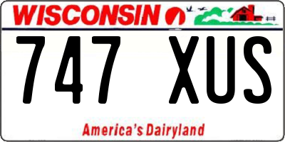 WI license plate 747XUS