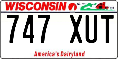 WI license plate 747XUT