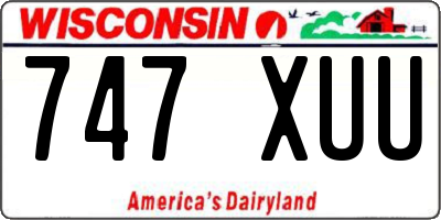 WI license plate 747XUU