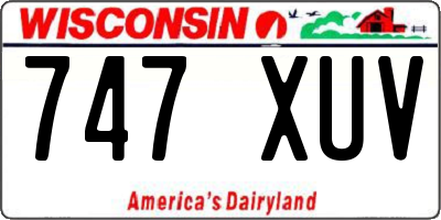 WI license plate 747XUV