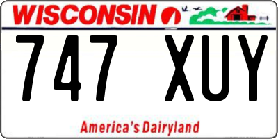 WI license plate 747XUY