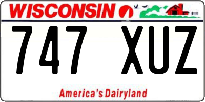 WI license plate 747XUZ