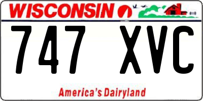 WI license plate 747XVC