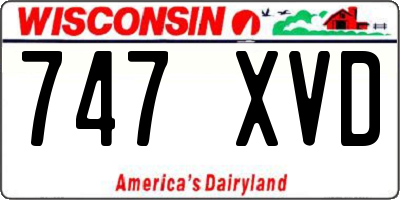 WI license plate 747XVD