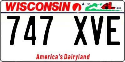 WI license plate 747XVE