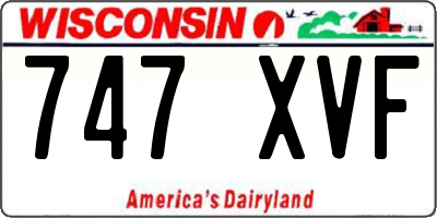 WI license plate 747XVF