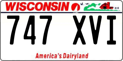 WI license plate 747XVI