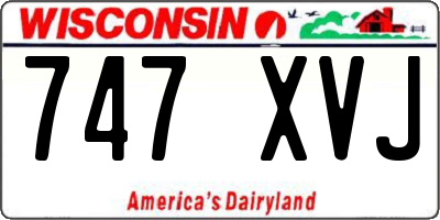 WI license plate 747XVJ