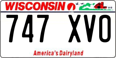 WI license plate 747XVO