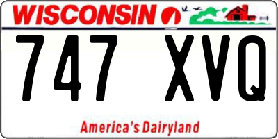 WI license plate 747XVQ