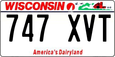 WI license plate 747XVT