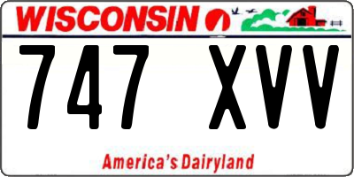 WI license plate 747XVV