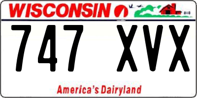 WI license plate 747XVX