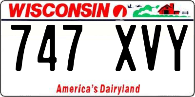 WI license plate 747XVY
