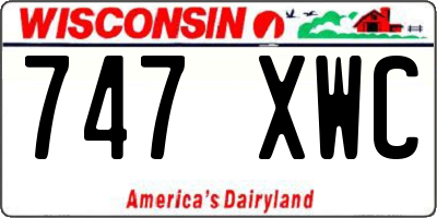 WI license plate 747XWC