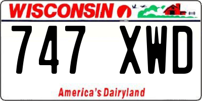 WI license plate 747XWD
