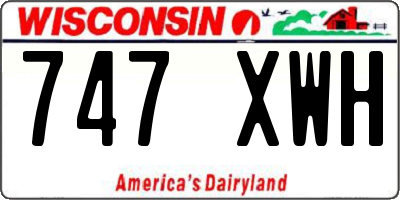 WI license plate 747XWH