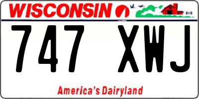 WI license plate 747XWJ