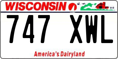 WI license plate 747XWL