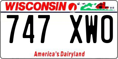 WI license plate 747XWO