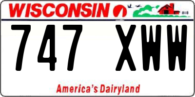 WI license plate 747XWW