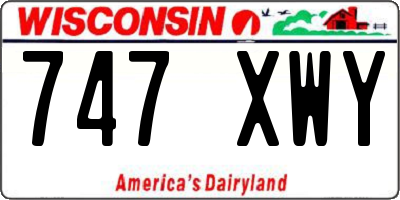 WI license plate 747XWY