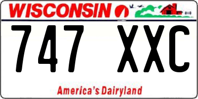 WI license plate 747XXC