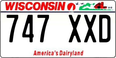 WI license plate 747XXD