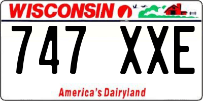 WI license plate 747XXE