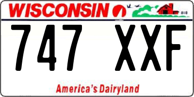 WI license plate 747XXF