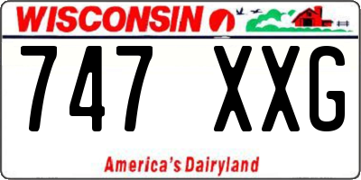 WI license plate 747XXG