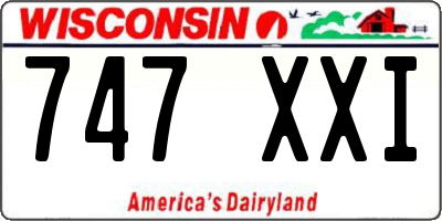 WI license plate 747XXI