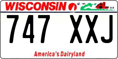 WI license plate 747XXJ