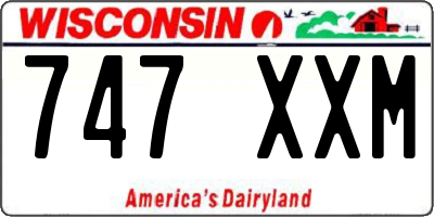 WI license plate 747XXM