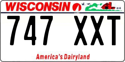 WI license plate 747XXT