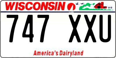 WI license plate 747XXU