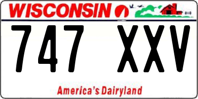 WI license plate 747XXV