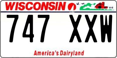 WI license plate 747XXW