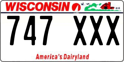 WI license plate 747XXX