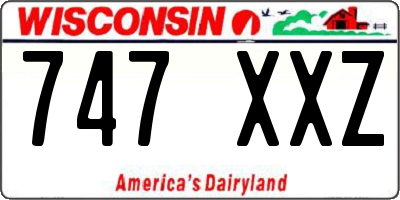 WI license plate 747XXZ