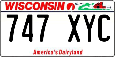 WI license plate 747XYC
