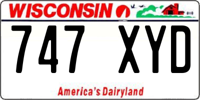 WI license plate 747XYD