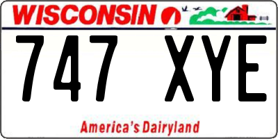 WI license plate 747XYE