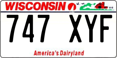 WI license plate 747XYF