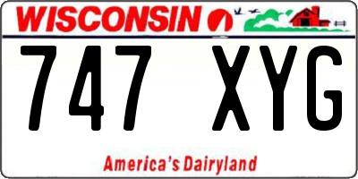 WI license plate 747XYG