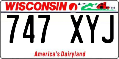 WI license plate 747XYJ