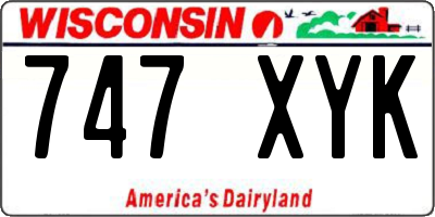 WI license plate 747XYK