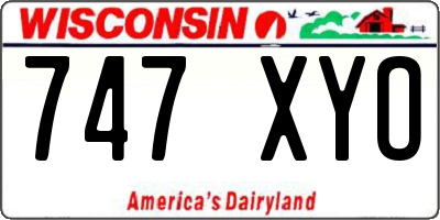 WI license plate 747XYO
