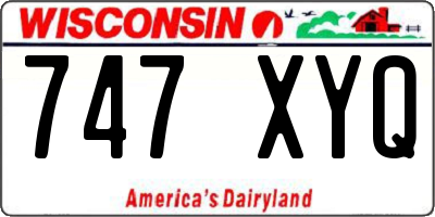 WI license plate 747XYQ