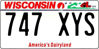WI license plate 747XYS